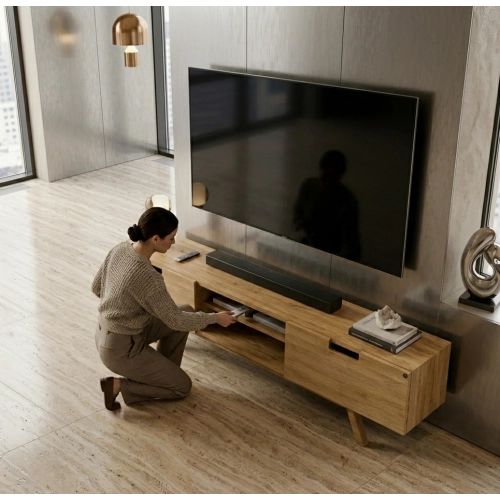 Szafka RTV-31 Drewno Lite Dąb Loft Lakier Rozmiary od 100 cm do 200 cm PREMIUM